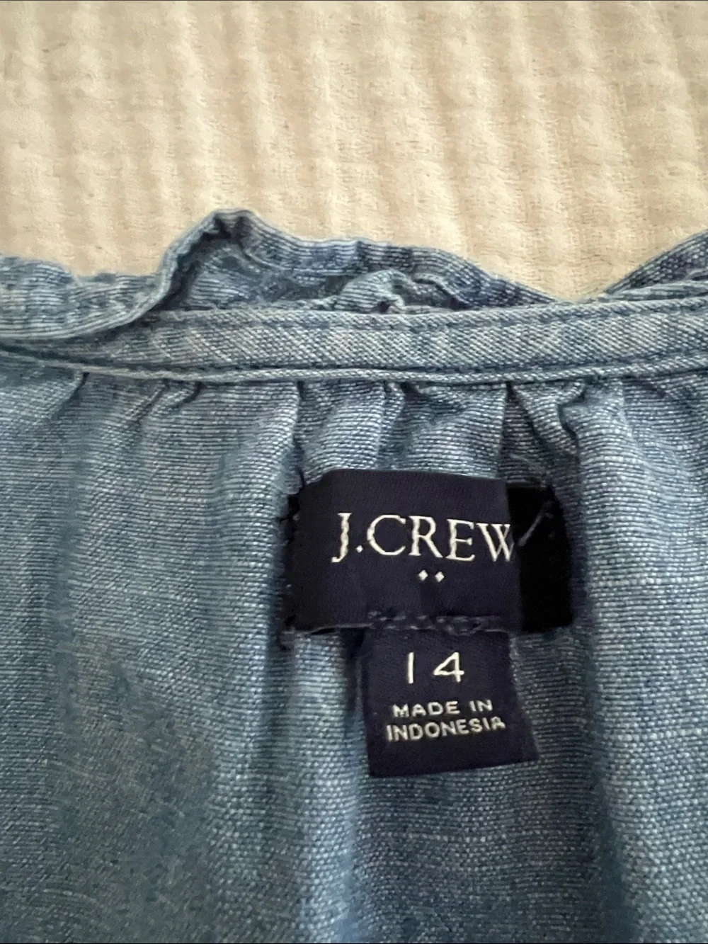 J. Crew Light Blue Tiered Long-Sleeve Dress
